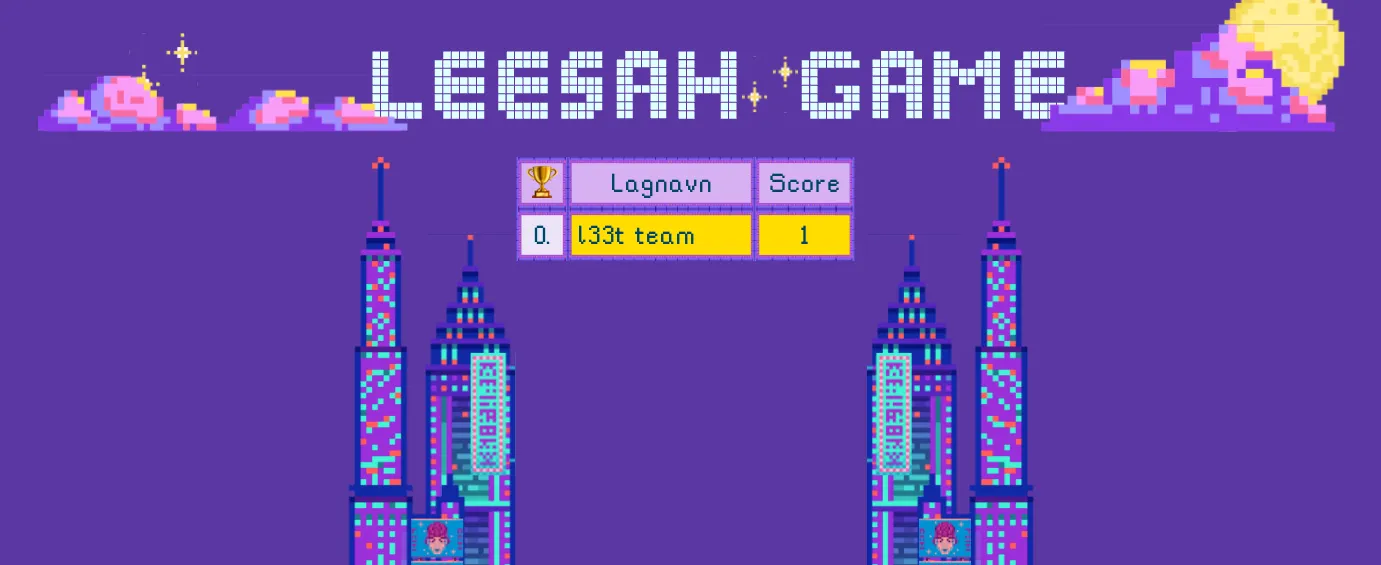 Leaderboard etter lagregistrering er godkjent